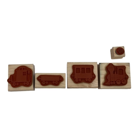 Stampin Up!Choo Choo Train Wood Rubber Stamp 5 PC Set Retired - Picture 5 of 10